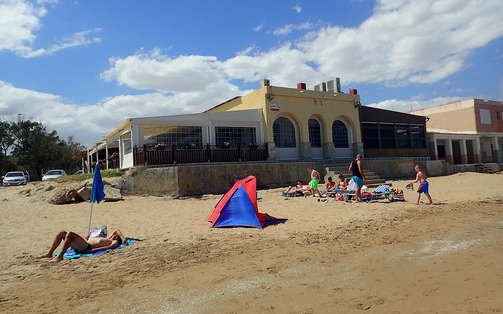 Beach restaurant by the sea